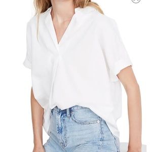 Madewell Band Sleeve Cotton Popover Shirt